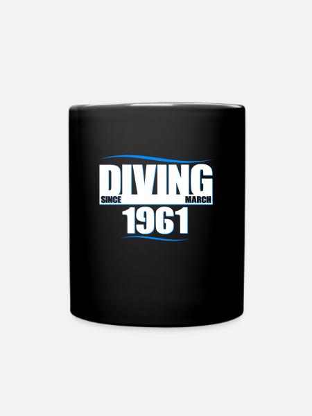 Taucher Geburtstag - Diving since March 1961 - Tasse einfarbig - Schwarz