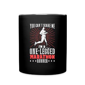 Fearless marathon runner - prosthetic leg - Full Colour Mug - black - Front