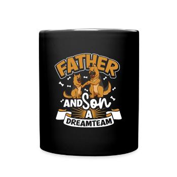 Das Dreamteam - Vater und Sohn - Tasse einfarbig - Schwarz - Vorne