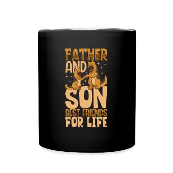 Beste Freunde - Vater und Sohn - Tasse einfarbig - Schwarz - Vorne