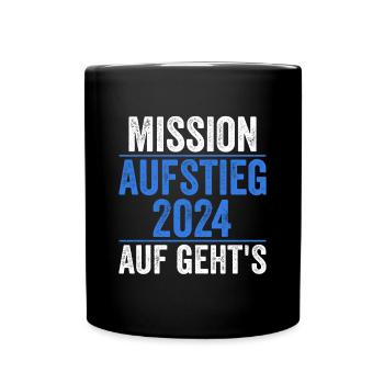 Mission Aufstieg 2024 - Tasse einfarbig - Schwarz - Vorne