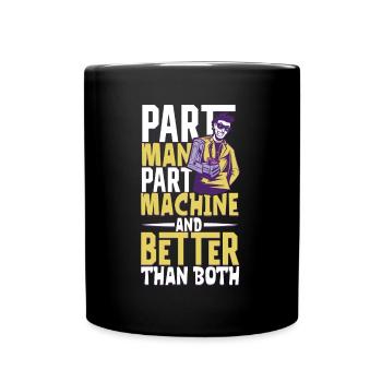 Half machine half human - arm prosthesis - Full Colour Mug - black - Front