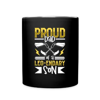 Proud father - prosthetic leg - Full Colour Mug - black - Front