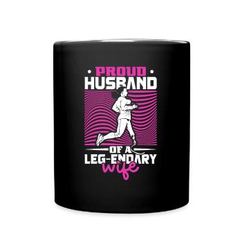 Proud husband - prosthetic leg - Full Colour Mug - black - Front