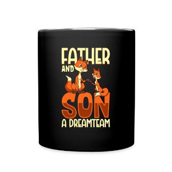Das Dreamteam - Vater und Sohn - Tasse einfarbig - Schwarz - Vorne