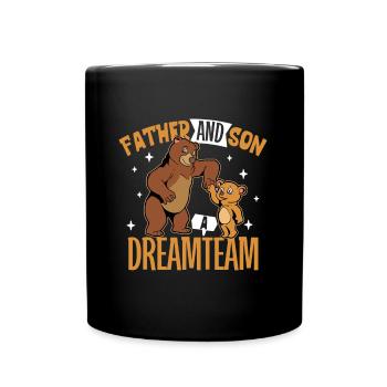 Das Dreamteam - Vater und Sohn - Tasse einfarbig - Schwarz - Vorne
