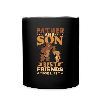 Freunde fürs Leben - Vater und Sohn - Tasse einfarbig - Schwarz - Vorne