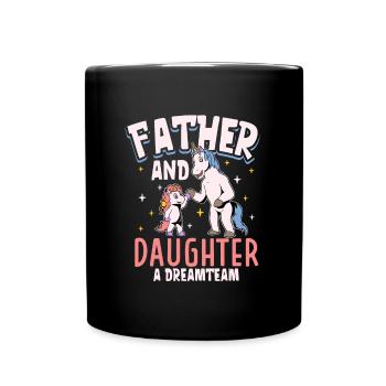 Das Dreamteam - Vater und Tochter - Tasse einfarbig - Schwarz - Vorne