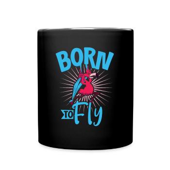 Born to Fly - Aerial Silks - Full Colour Mug - black - Front