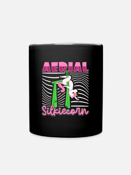 Aerial Silk - Aerial Silkiecorn - Full Colour Mug - black