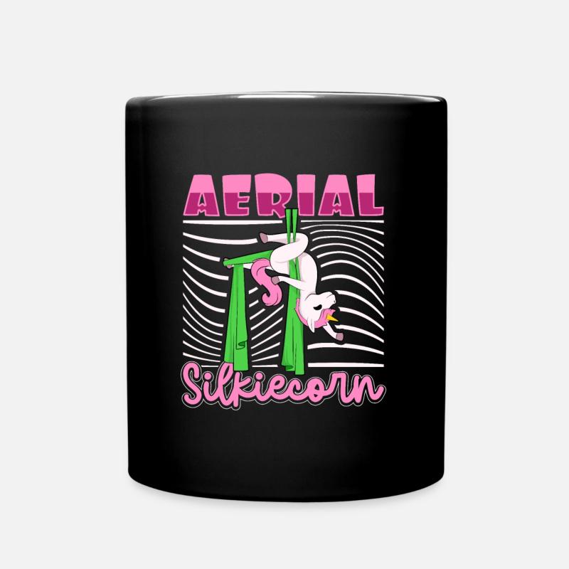 Aerial Silk - Aerial Silkiecorn - Full Colour Mug - black