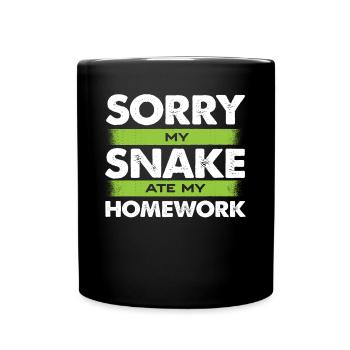 Schlangenbesitzer, Schlangenliebhaber, Schlangen - Tasse einfarbig - Schwarz - Vorne