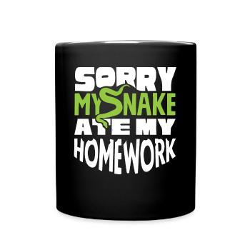 Schlangenbesitzer, Schlangenliebhaber, Schlangen - Tasse einfarbig - Schwarz - Vorne