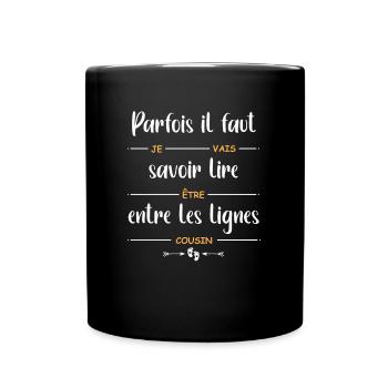 Je vais être cousin - Mug uni - noir - Devant