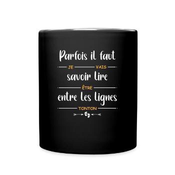 je vais être tonton - Mug uni - noir - Devant