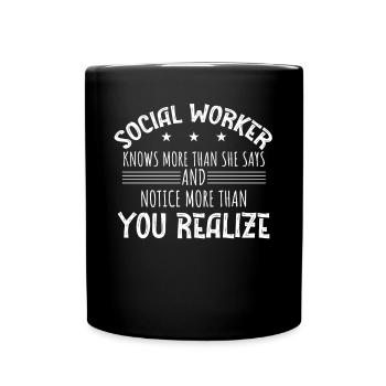 Sozialarbeiter - Tasse einfarbig - Schwarz - Vorne