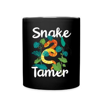 Schlange, Reptil - Schlangen - Tasse einfarbig - Schwarz - Vorne