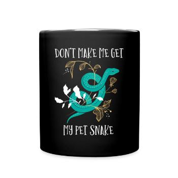 Schlange, Reptil - Schlangen - Tasse einfarbig - Schwarz - Vorne