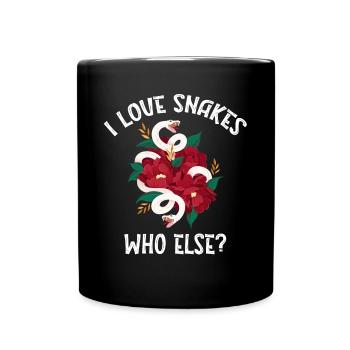 Schlange, Reptil - Schlangen - Tasse einfarbig - Schwarz - Vorne