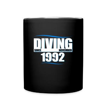 Anniversaire du plongeur - Plongée depuis novembre 1992 - Mug uni - noir - Devant