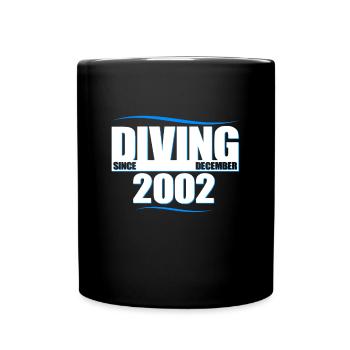 Taucher Geburtstag - Diving since December 2002 - Tasse einfarbig - Schwarz - Vorne