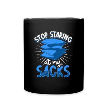 Arrête de regarder mes sacs - Cornhole - Mug uni - noir - Devant