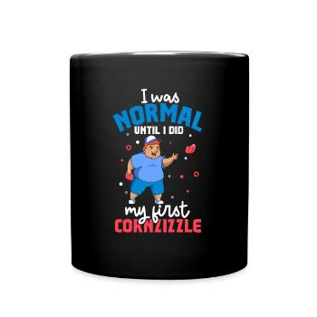 Ich war normal bis zum Cornzizzle - Cornhole - Tasse einfarbig - Schwarz - Vorne