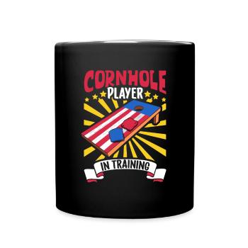 Joueurs de Cornhole à l’entraînement - Cornhole - Mug uni - noir - Devant