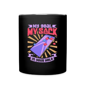 Mon sac dans ton trou - Cornhole - Mug uni - noir - Devant