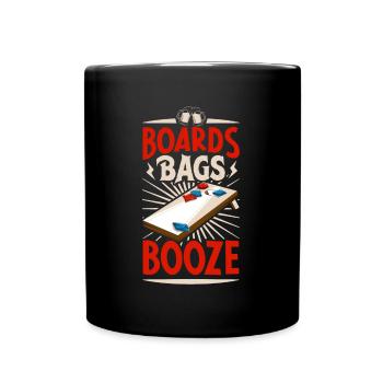 Plateaux de jeu, sacs et bière - Cornhole - Mug uni - noir - Devant