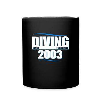 Anniversaire du plongeur - Plongée depuis février 2003 - Mug uni - noir - Devant