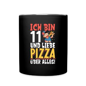 Ich bin 11 - Jungen Pizza - Tasse einfarbig - Schwarz - Vorne