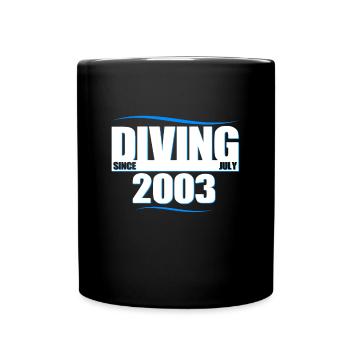 Anniversaire du plongeur - Plongée depuis juillet 2003 - Mug uni - noir - Devant