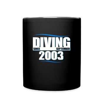 Anniversaire du plongeur - Plongée depuis septembre 2003 - Mug uni - noir - Devant
