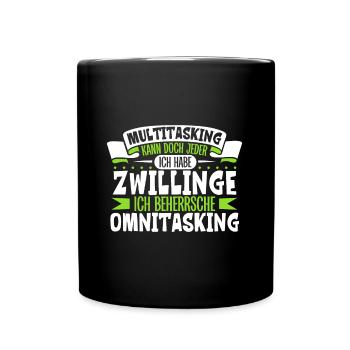 Multitasking kann jeder - Vater von Zwillingen - Tasse einfarbig - Schwarz - Vorne