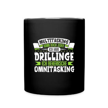 Multitasking kann jeder - Vater von Drillingen - Tasse einfarbig - Schwarz - Vorne