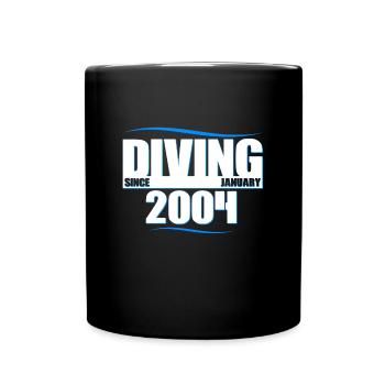 Anniversaire du plongeur - Plongée depuis janvier 2004 - Mug uni - noir - Devant