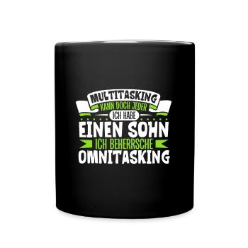 Multitasking kann jeder - Vater und Sohn - Tasse einfarbig - Schwarz - Vorne