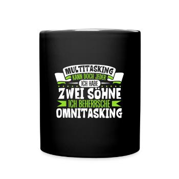 Multitasking kann jeder - Vater und Söhne - Tasse einfarbig - Schwarz - Vorne