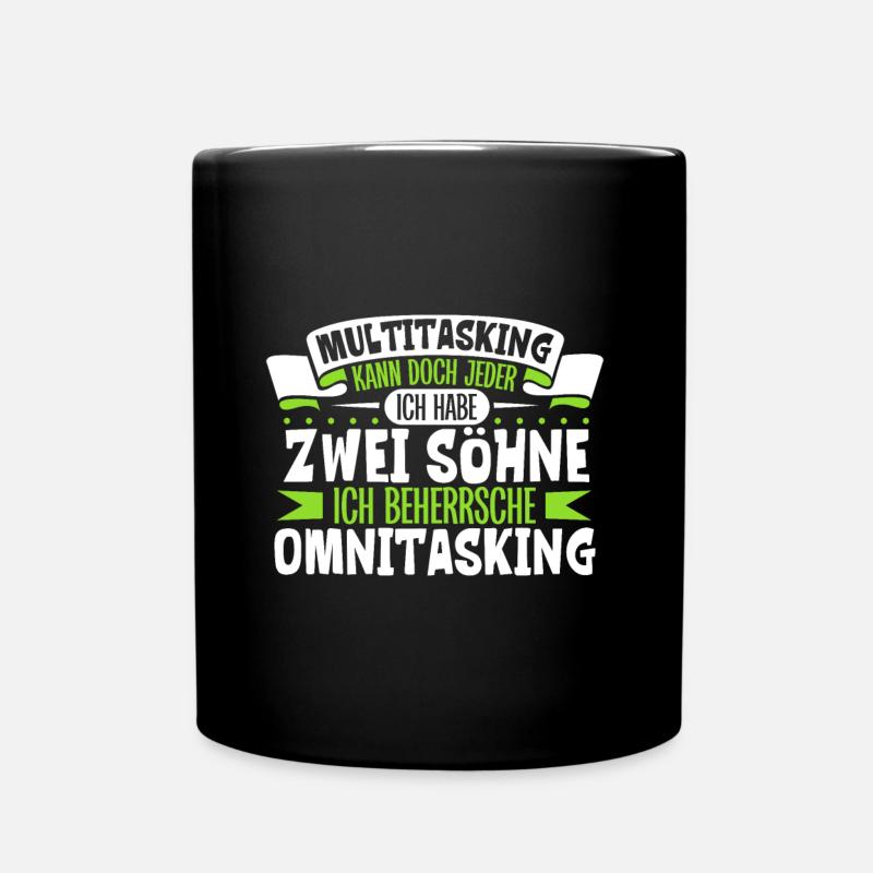 Multitasking kann jeder - Vater und Söhne - Tasse einfarbig - Schwarz