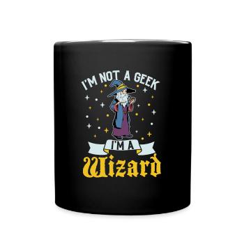 No Geek - D20 RPG Character - Wizard - Full Colour Mug - black - Front