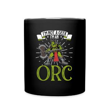 No Geek - D20 RPG Character - Orc - Full Colour Mug - black - Front