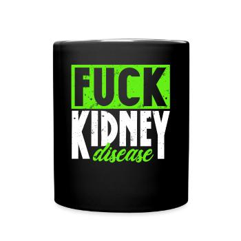 Awareness of kidney disease, kidney - Full Colour Mug - black - Front