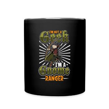 No geek - D20 RPG Character - Ranger - Full Colour Mug - black - Front