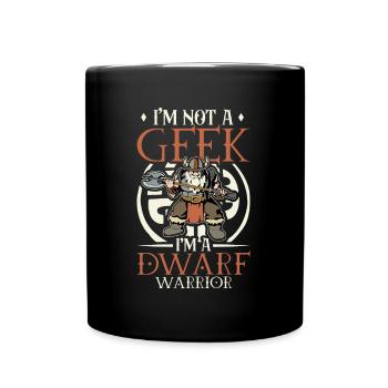 D20 Rollenspiel Charakter - Zwerg Krieger - Tasse einfarbig - Schwarz - Vorne