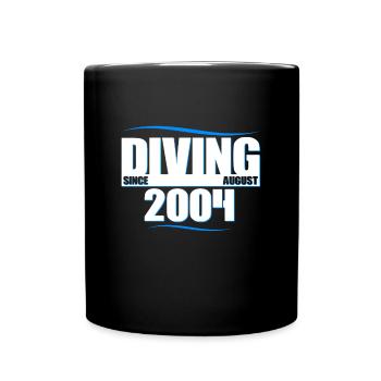 Anniversaire du plongeur - Plongée depuis août 2004 - Mug uni - noir - Devant