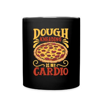 Teig kneten ist mein Sport - Pizzabäcker - Tasse einfarbig - Schwarz - Vorne