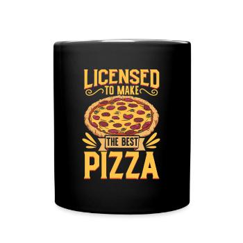 License to bake pizza - pizza baker - Full Colour Mug - black - Front