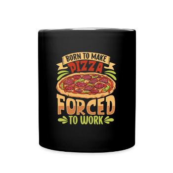 Born to bake pizza - pizza baker - Full Colour Mug - black - Front