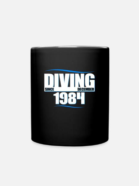 Anniversaire du plongeur - Plongée depuis décembre 1984 - Mug uni - noir